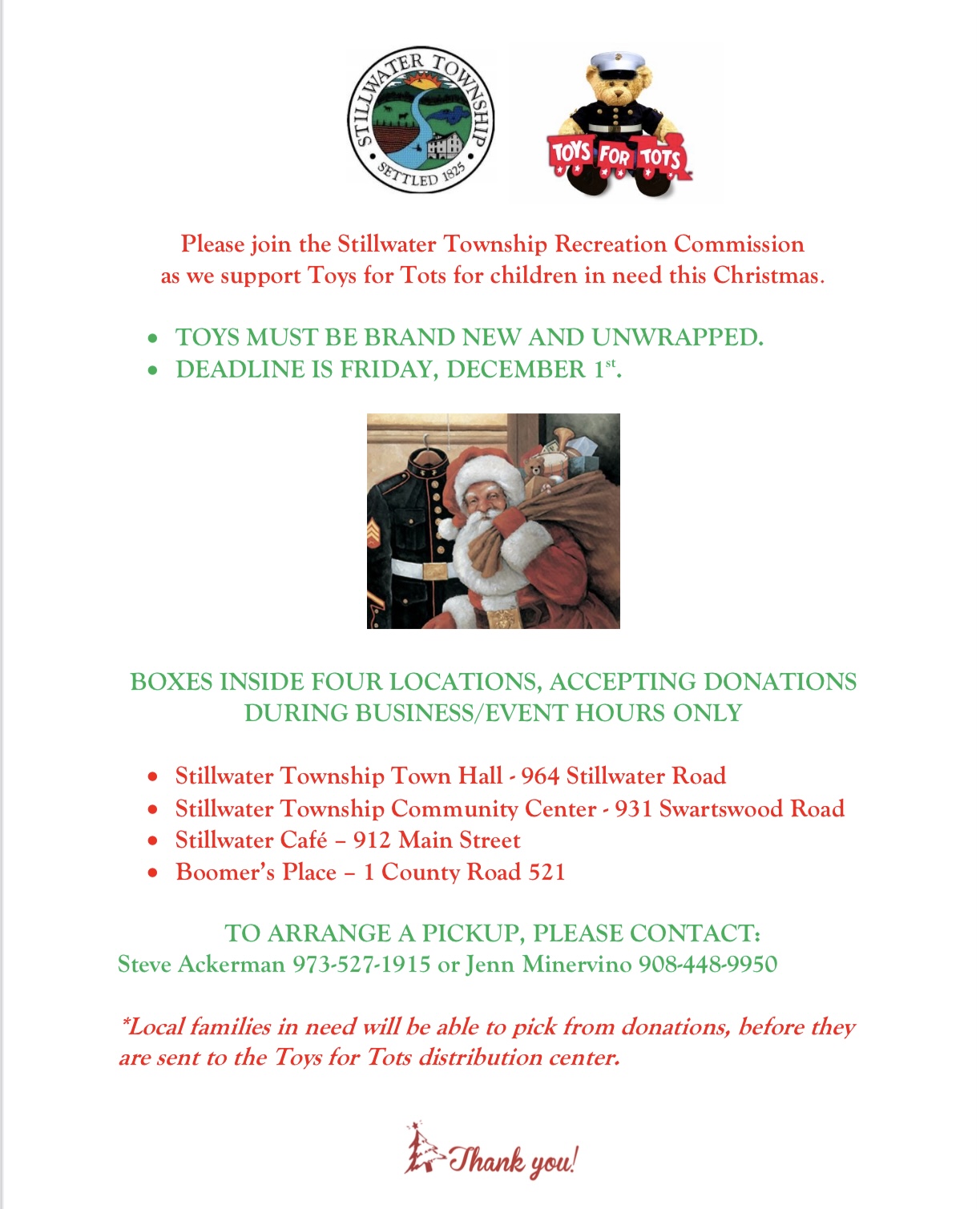 Toys For Tots Stillwater Township